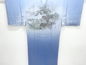 寺院風景模様男物長襦袢(キングサイズ)